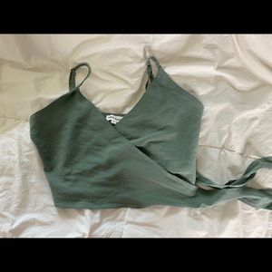 Green Wrap Around Crop Top